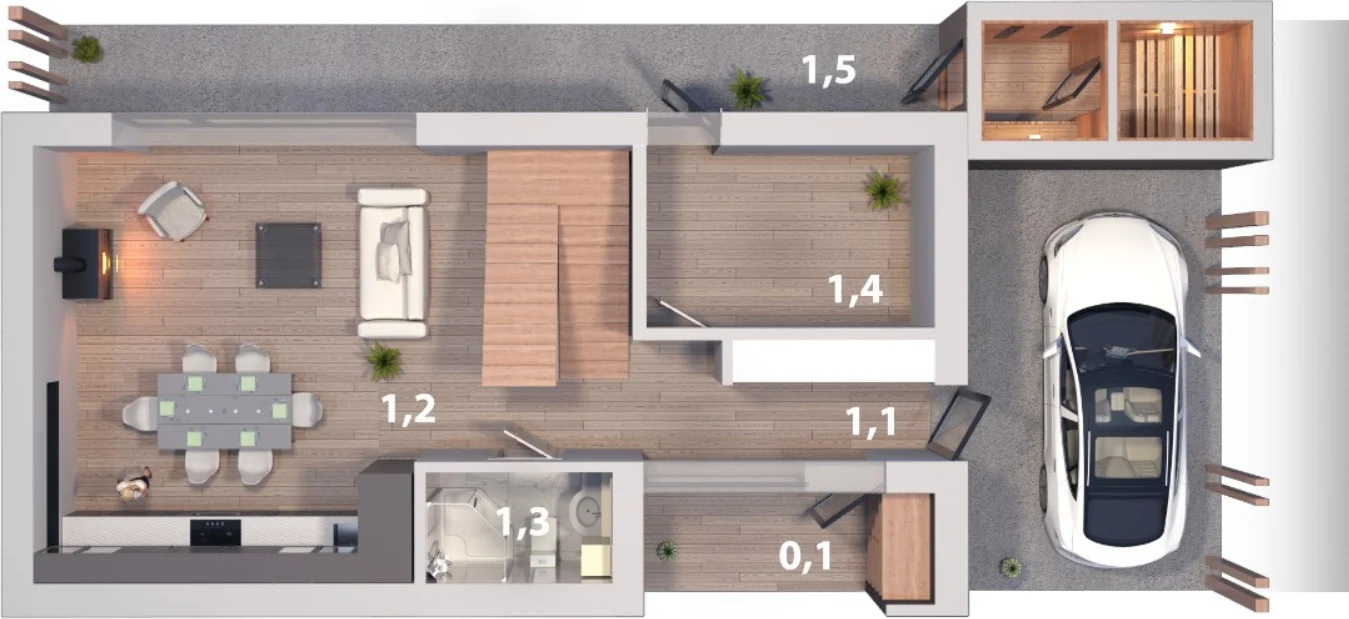 Planta · CEDRO 114 · Piso 1