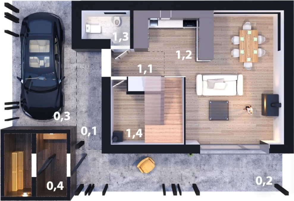 Planta · CEDRO 116 · Piso 1